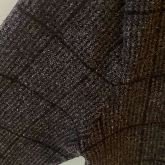 Cremieux Black and Grey Zippered Neck Merino Wool Sweater, Suze XL - Picture 3 of 7